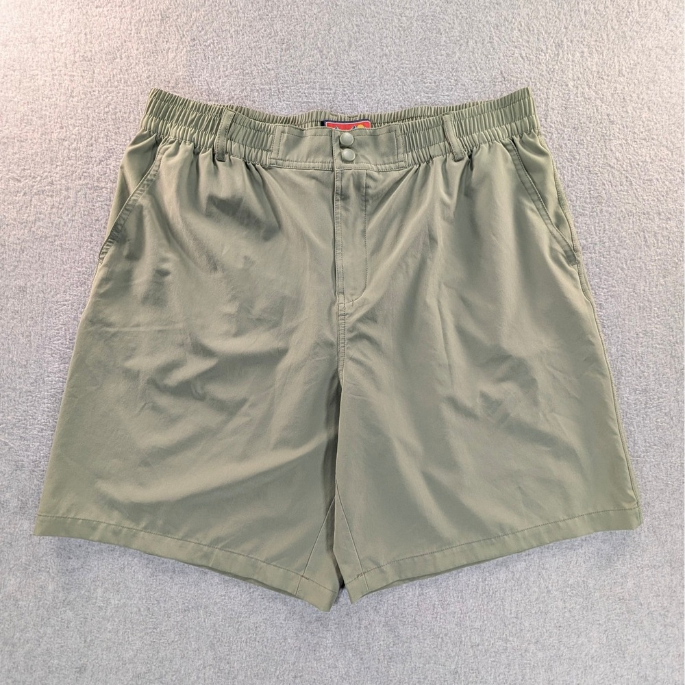 Burlebo Mens Performance Everyday Shorts Sage Green Elastic Waist Size XL 7"